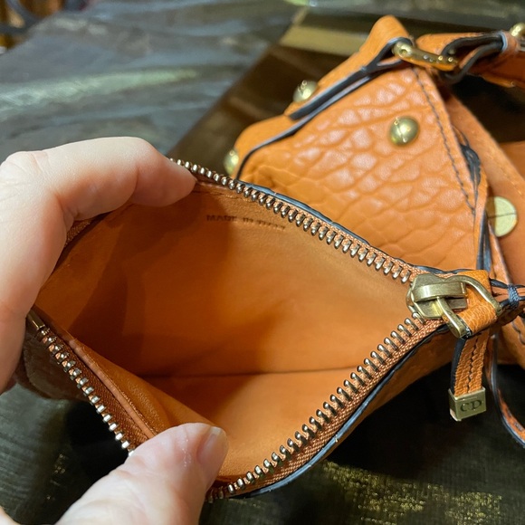 Christian Dior orange embossed leather handbag with pouch - Picture 16 of 16